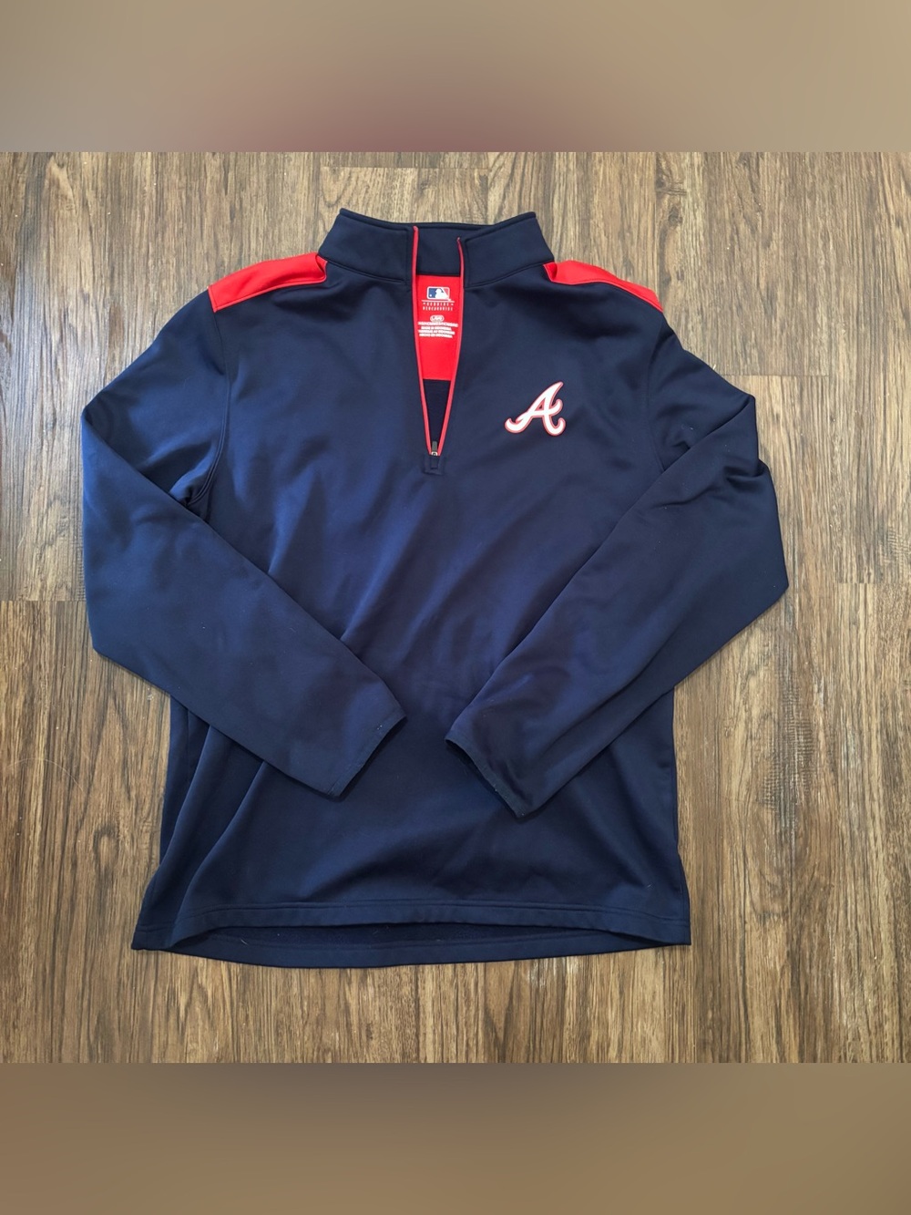 Atlanta Braves MLB Genuine Merchandise Navy Red Quarter Zip Pullover L